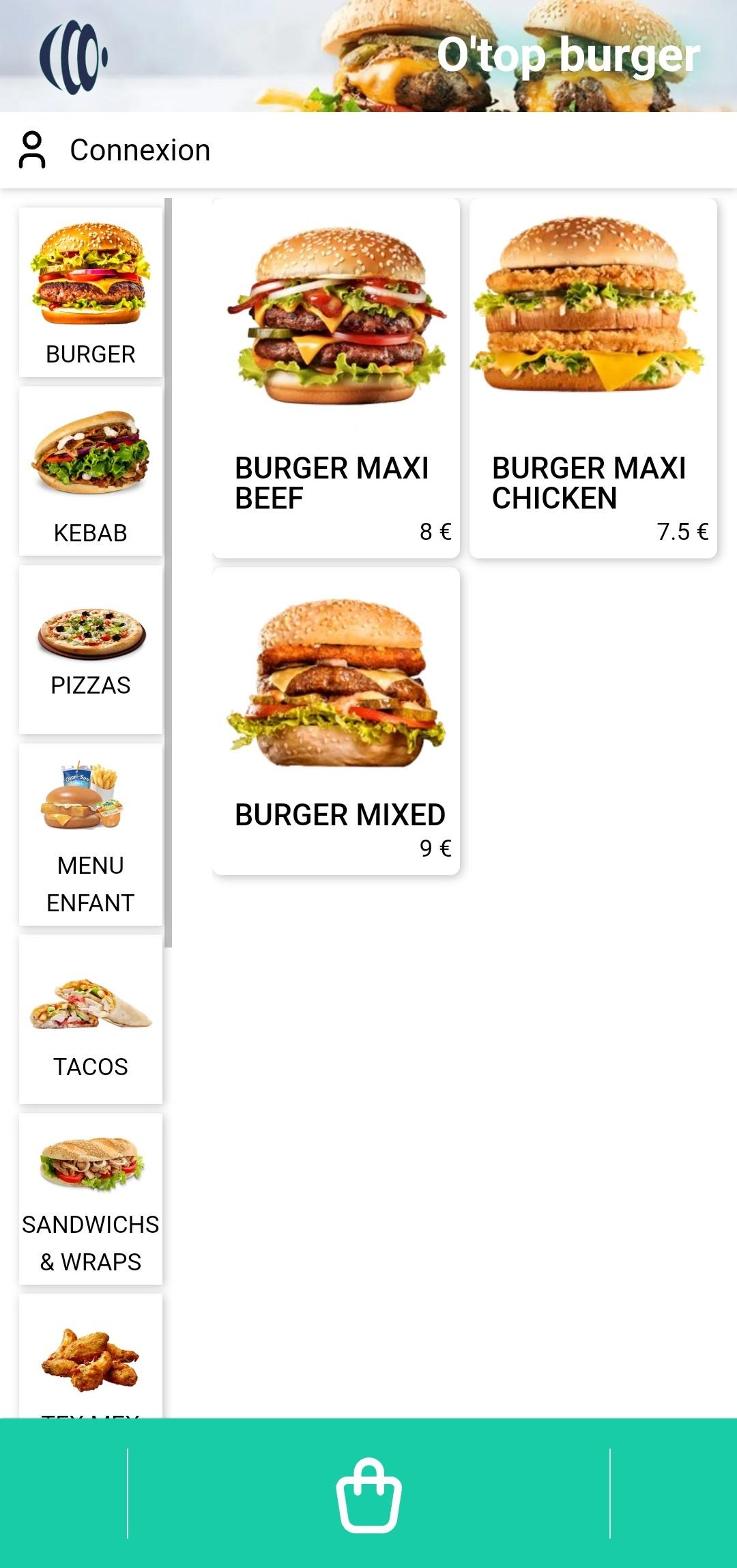 interface de l'application back-office
