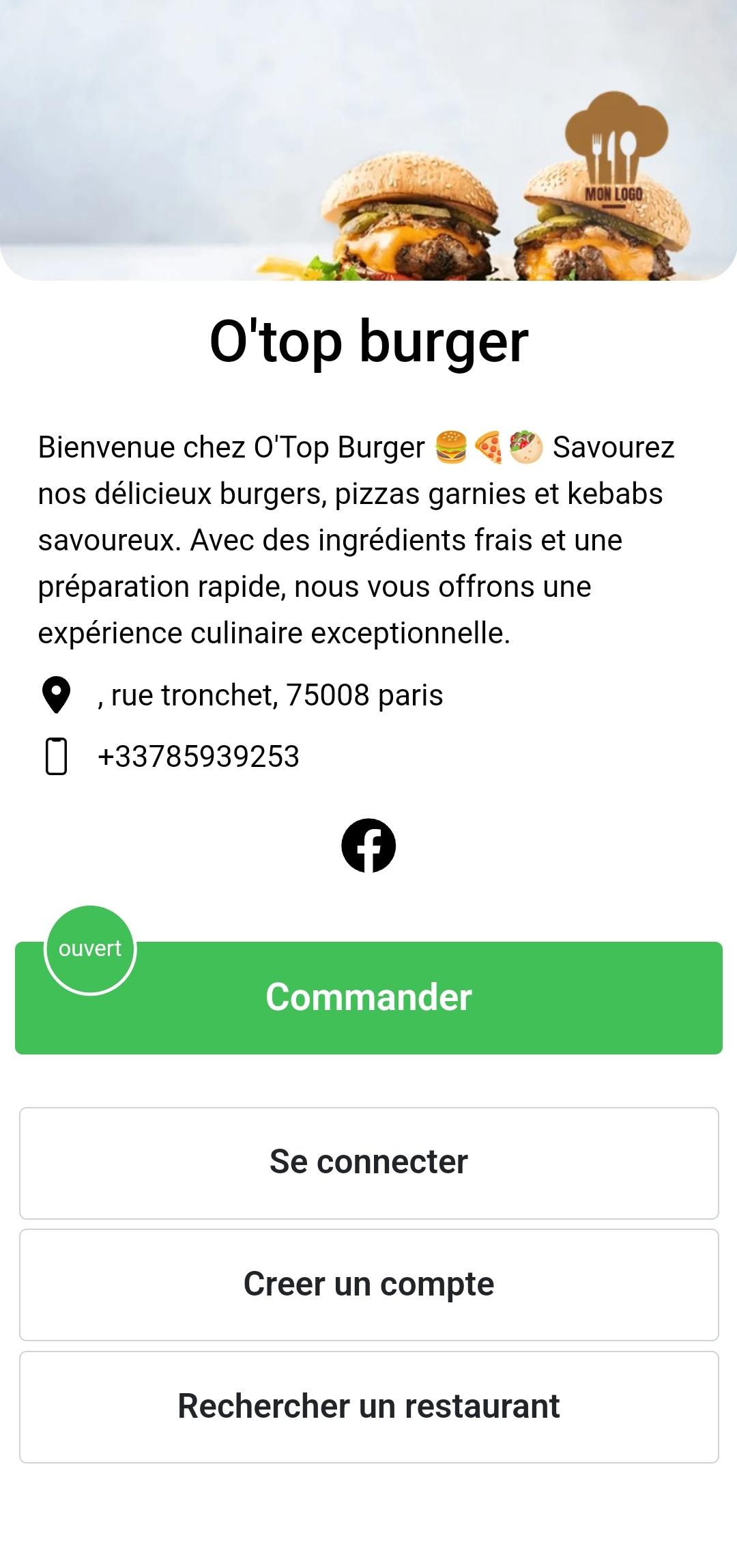 interface de l'application back-office